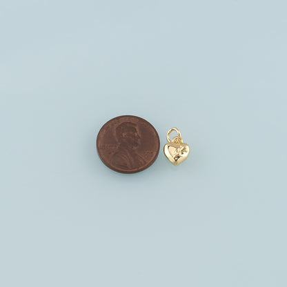 Gold Heart Rose Charm,18K Gold Filled Rose Pendant,Flower Charm Bracelet Necklace for DIY Jewelry Making Supply