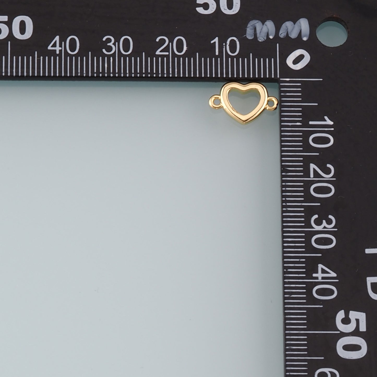 18K Gold Filled Heart Connector,Heart Charm Bracelet Necklace for DIY Jewelry Making Supply