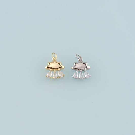 Gold Jellyfish Charms,18K Gold Filled Jellyfish Pendant,CZ Micro Pave Ocean Charm Bracelet Necklace for DIY Jewelry Making Supply