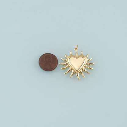 18K Gold Filled Heart Pendant,Heart Charm Bracelet Necklace for DIY Jewelry Making Supply