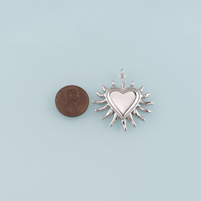 18K Gold Filled Heart Pendant,Heart Charm Bracelet Necklace for DIY Jewelry Making Supply