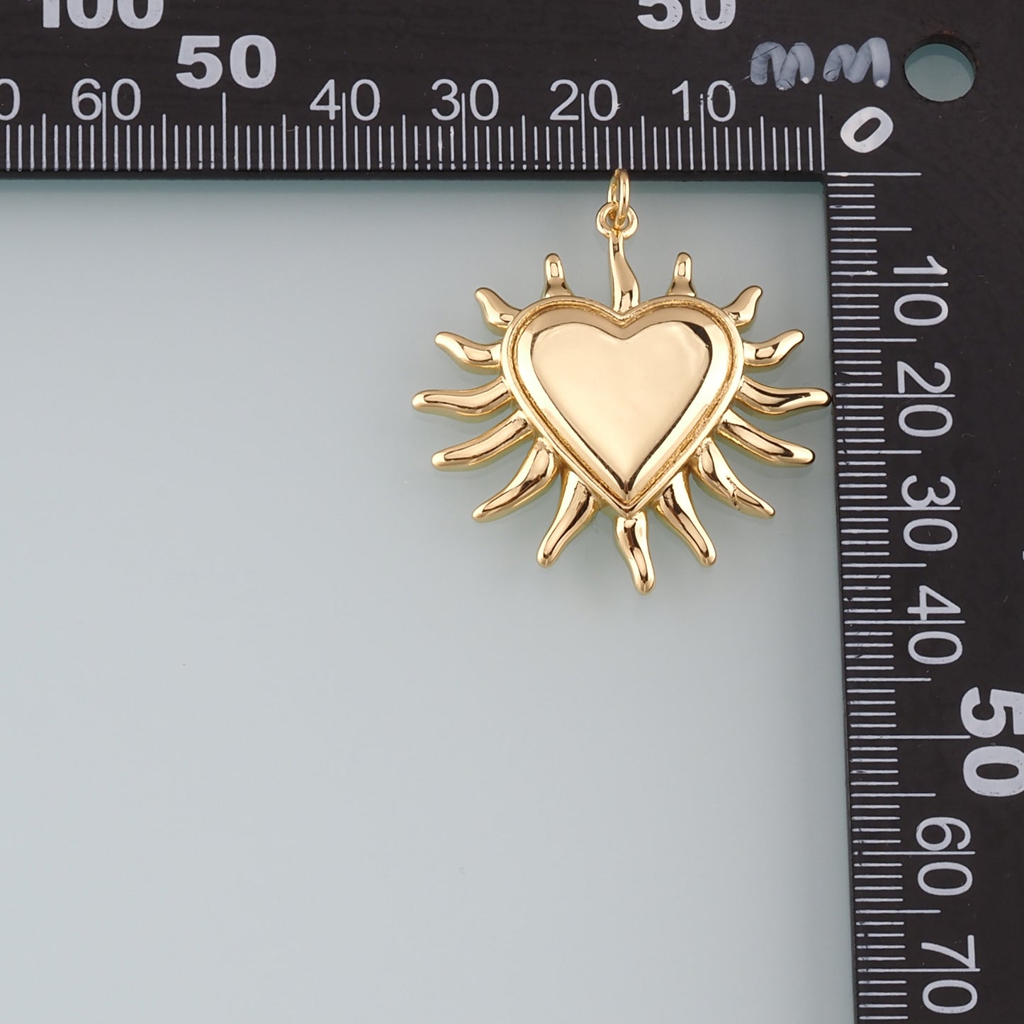 18K Gold Filled Heart Pendant,Heart Charm Bracelet Necklace for DIY Jewelry Making Supply
