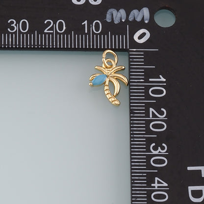 Gold Palm Tree Charms,18K Gold Filled Palm tree Pendant,Coconut tree Charm Bracelet Necklace for DIY Jewelry Making Supply