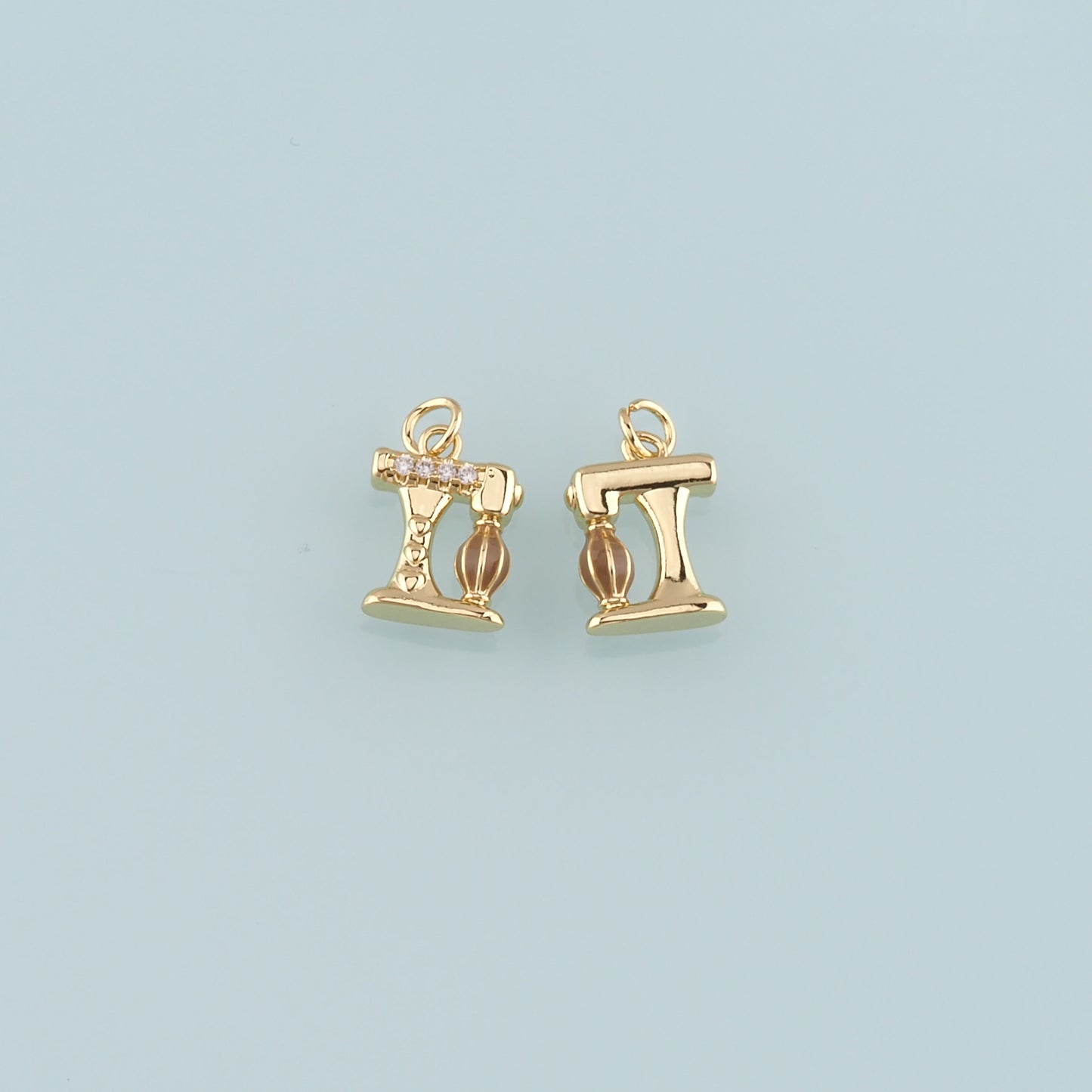 18K Gold Filled Sewing Machine Pendant,Enamel Sewing Machine Charm Bracelet Necklace for DIY Jewelry Making Supply