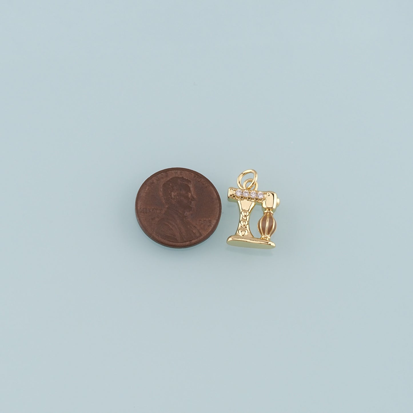 18K Gold Filled Sewing Machine Pendant,Enamel Sewing Machine Charm Bracelet Necklace for DIY Jewelry Making Supply