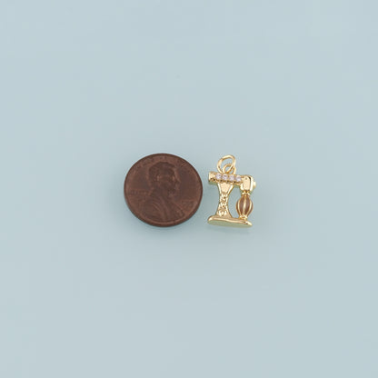 18K Gold Filled Sewing Machine Pendant,Enamel Sewing Machine Charm Bracelet Necklace for DIY Jewelry Making Supply