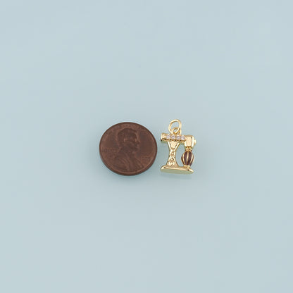 18K Gold Filled Sewing Machine Pendant,Enamel Sewing Machine Charm Bracelet Necklace for DIY Jewelry Making Supply