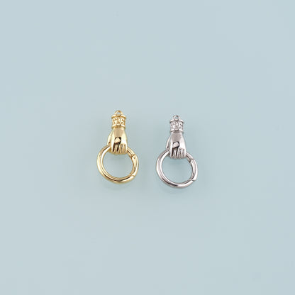 18K Gold Filled Hand Carabiner Clasp,Carabiner Lock Connector,Spring Push Gate for DIY Jewelry Finding Necklace Bracelet