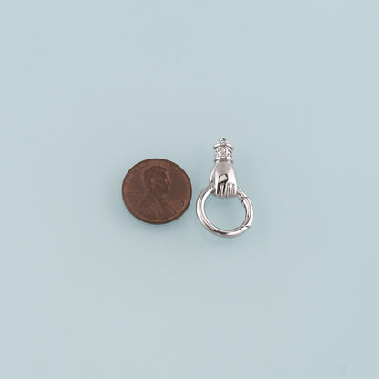 18K Gold Filled Hand Carabiner Clasp,Carabiner Lock Connector,Spring Push Gate for DIY Jewelry Finding Necklace Bracelet