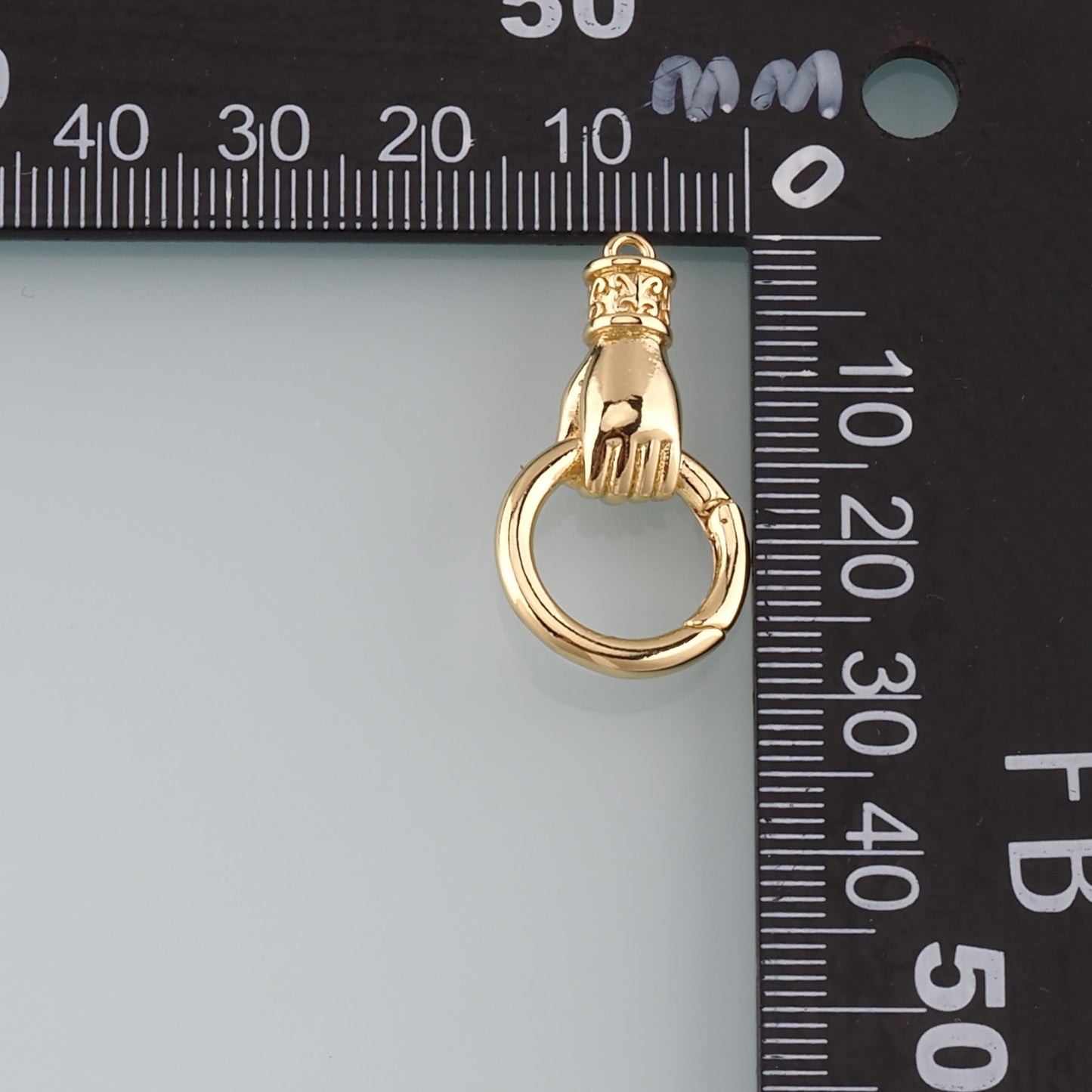 18K Gold Filled Hand Carabiner Clasp,Carabiner Lock Connector,Spring Push Gate for DIY Jewelry Finding Necklace Bracelet
