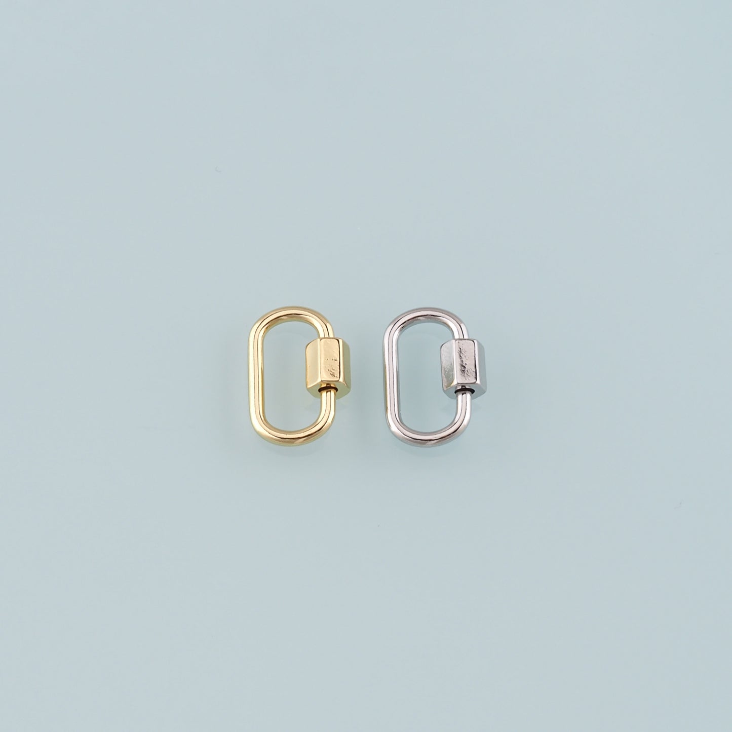 18K Gold Filled Oval Carabiner Clasp,Buckle Clasp,Carabiner Screw Clasp,Turnbuckle,for DIY Jewelry