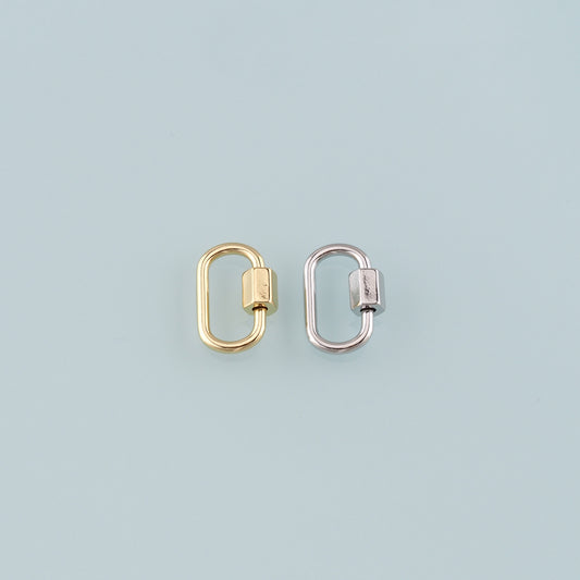 18K Gold Filled Oval Carabiner Clasp,Buckle Clasp,Carabiner Screw Clasp,Turnbuckle,for DIY Jewelry