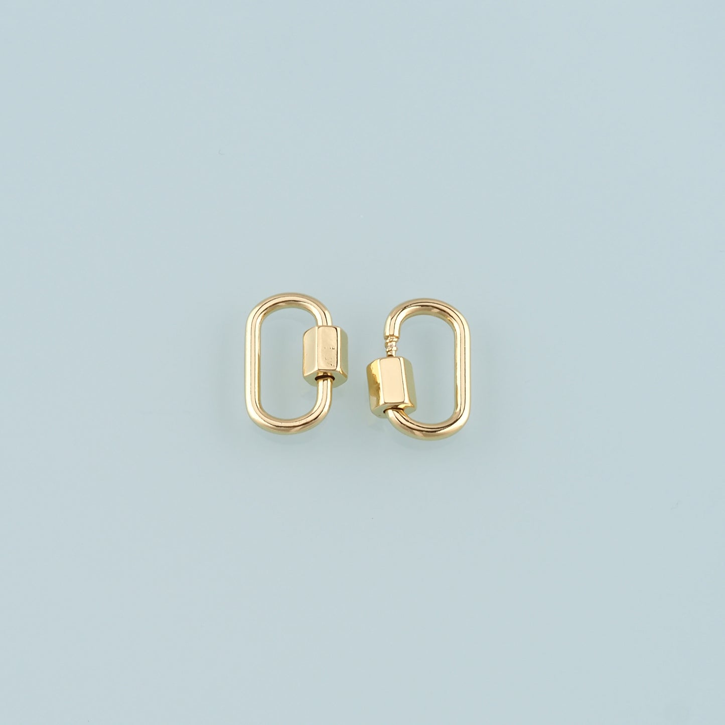 18K Gold Filled Oval Carabiner Clasp,Buckle Clasp,Carabiner Screw Clasp,Turnbuckle,for DIY Jewelry