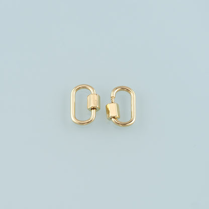 18K Gold Filled Oval Carabiner Clasp,Buckle Clasp,Carabiner Screw Clasp,Turnbuckle,for DIY Jewelry