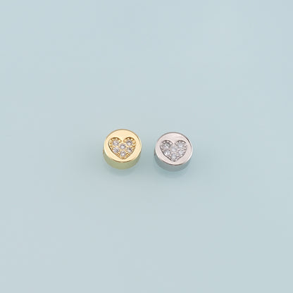 Gold Heart Beads Charms,18K Gold Filled Heart Spacer beads Bracelet Necklace for DIY Jewelry Making Supply