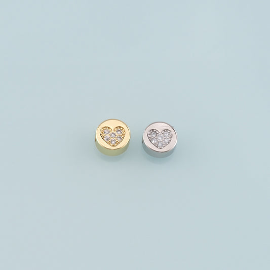 Gold Heart Beads Charms,18K Gold Filled Heart Spacer beads Bracelet Necklace for DIY Jewelry Making Supply