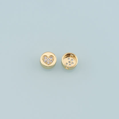 Gold Heart Beads Charms,18K Gold Filled Heart Spacer beads Bracelet Necklace for DIY Jewelry Making Supply