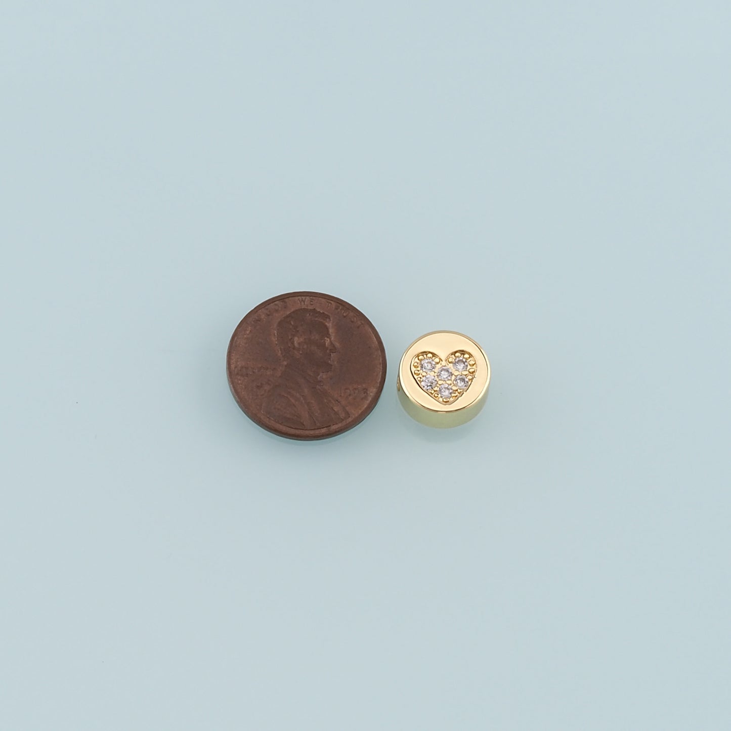 Gold Heart Beads Charms,18K Gold Filled Heart Spacer beads Bracelet Necklace for DIY Jewelry Making Supply