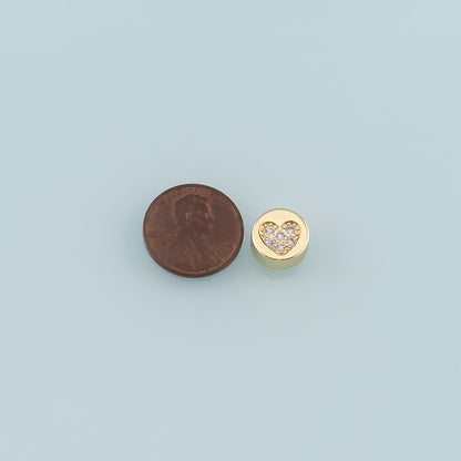 Gold Heart Beads Charms,18K Gold Filled Heart Spacer beads Bracelet Necklace for DIY Jewelry Making Supply