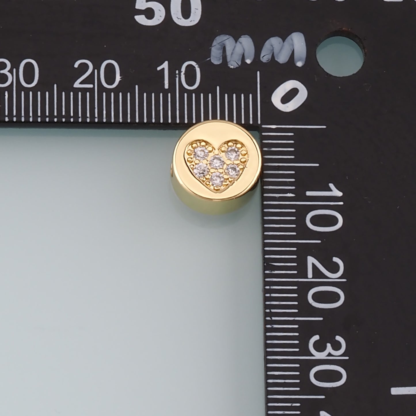 Gold Heart Beads Charms,18K Gold Filled Heart Spacer beads Bracelet Necklace for DIY Jewelry Making Supply