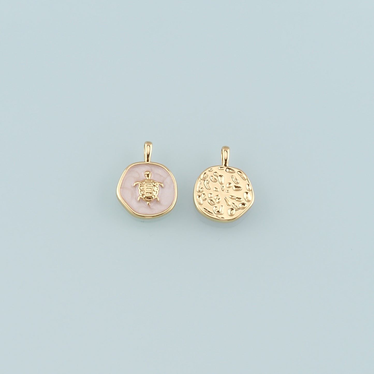 Gold Ocean Charms,18K Gold Filled Turtle Pendant,Enamel Turtle Charm Bracelet Necklace for DIY Jewelry Making Supply
