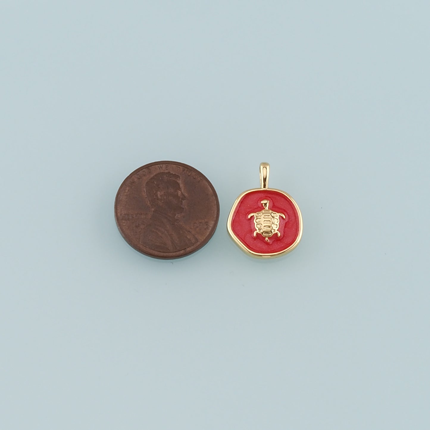 Gold Ocean Charms,18K Gold Filled Turtle Pendant,Enamel Turtle Charm Bracelet Necklace for DIY Jewelry Making Supply