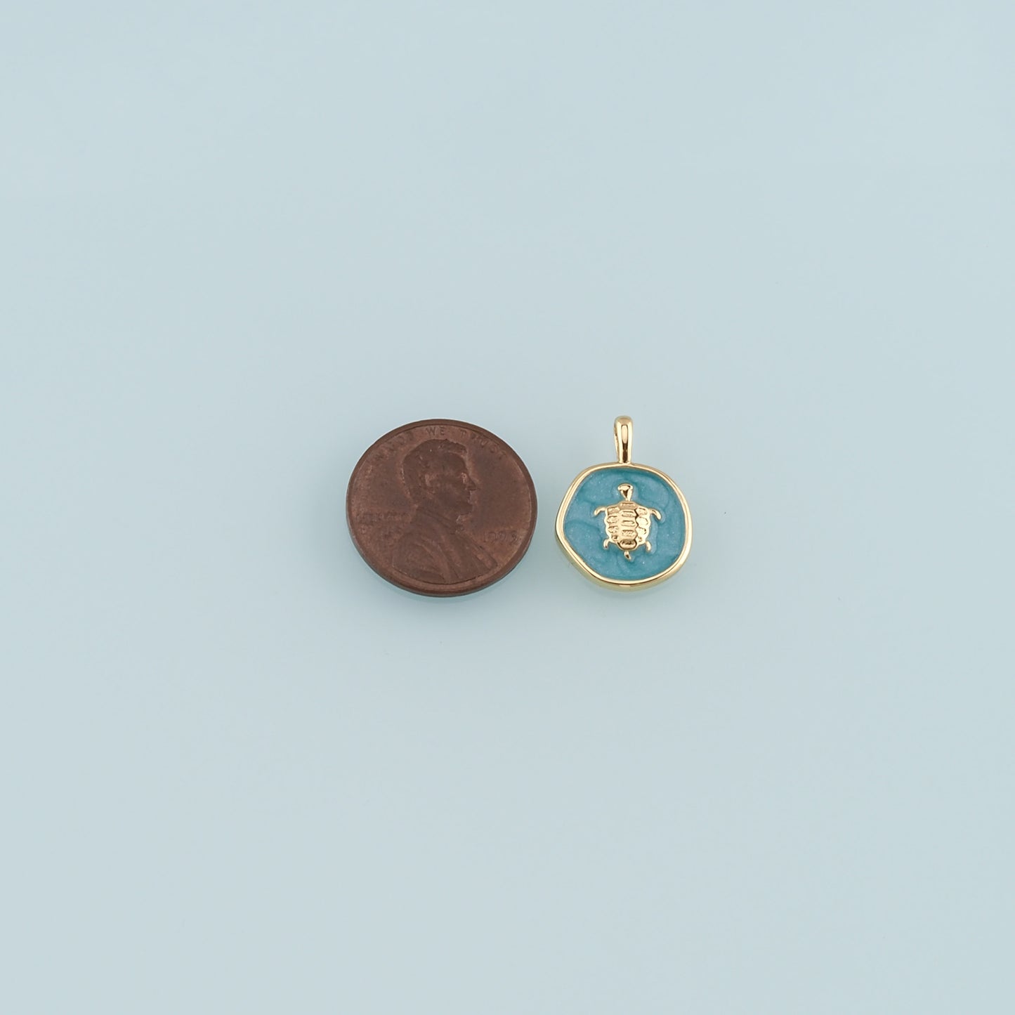 Gold Ocean Charms,18K Gold Filled Turtle Pendant,Enamel Turtle Charm Bracelet Necklace for DIY Jewelry Making Supply