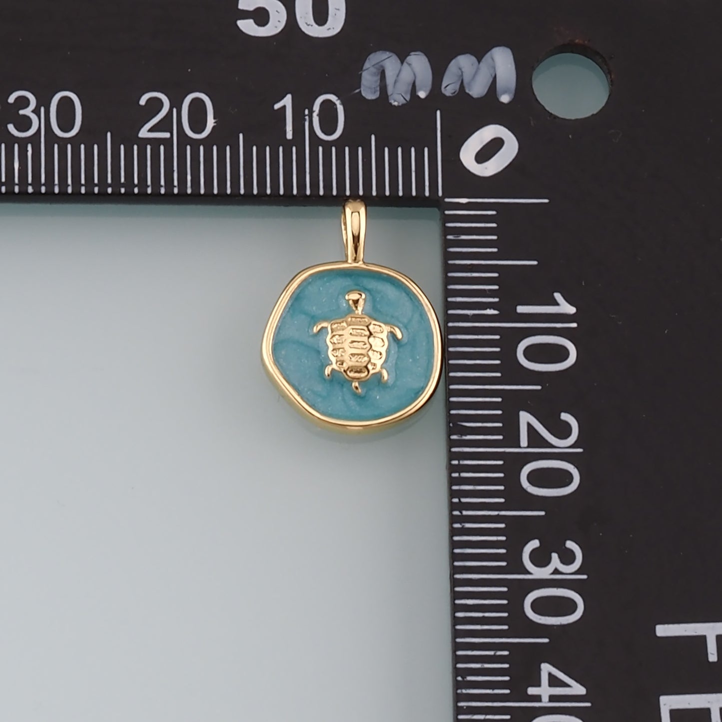Gold Ocean Charms,18K Gold Filled Turtle Pendant,Enamel Turtle Charm Bracelet Necklace for DIY Jewelry Making Supply