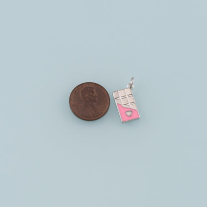 18K Gold Filled Chocolate Pendant,Enamel Chocolate Charm Bracelet Necklace for DIY Jewelry Making Supply