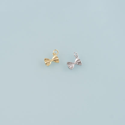 Gold Bow Charm,18K Gold Filled Bow Pendant,Bow Tie Charm Bracelet Necklace for DIY Jewelry Making Supply