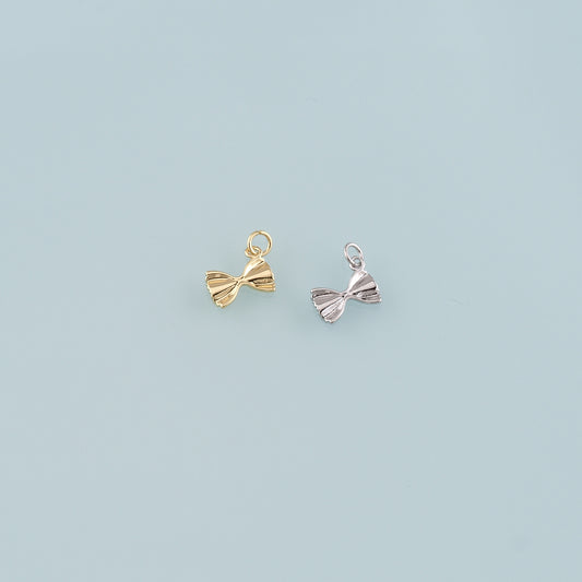 Gold Bow Charm,18K Gold Filled Bow Pendant,Bow Tie Charm Bracelet Necklace for DIY Jewelry Making Supply