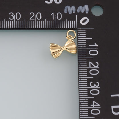 Gold Bow Charm,18K Gold Filled Bow Pendant,Bow Tie Charm Bracelet Necklace for DIY Jewelry Making Supply