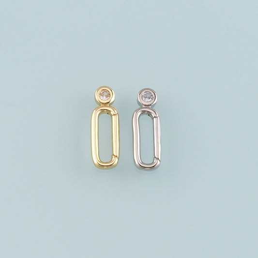 18K Gold Filled Oval Carabiner Clasp,Carabiner Lock Connector,Spring Push Gate for DIY Jewelry Finding Necklace Bracelet