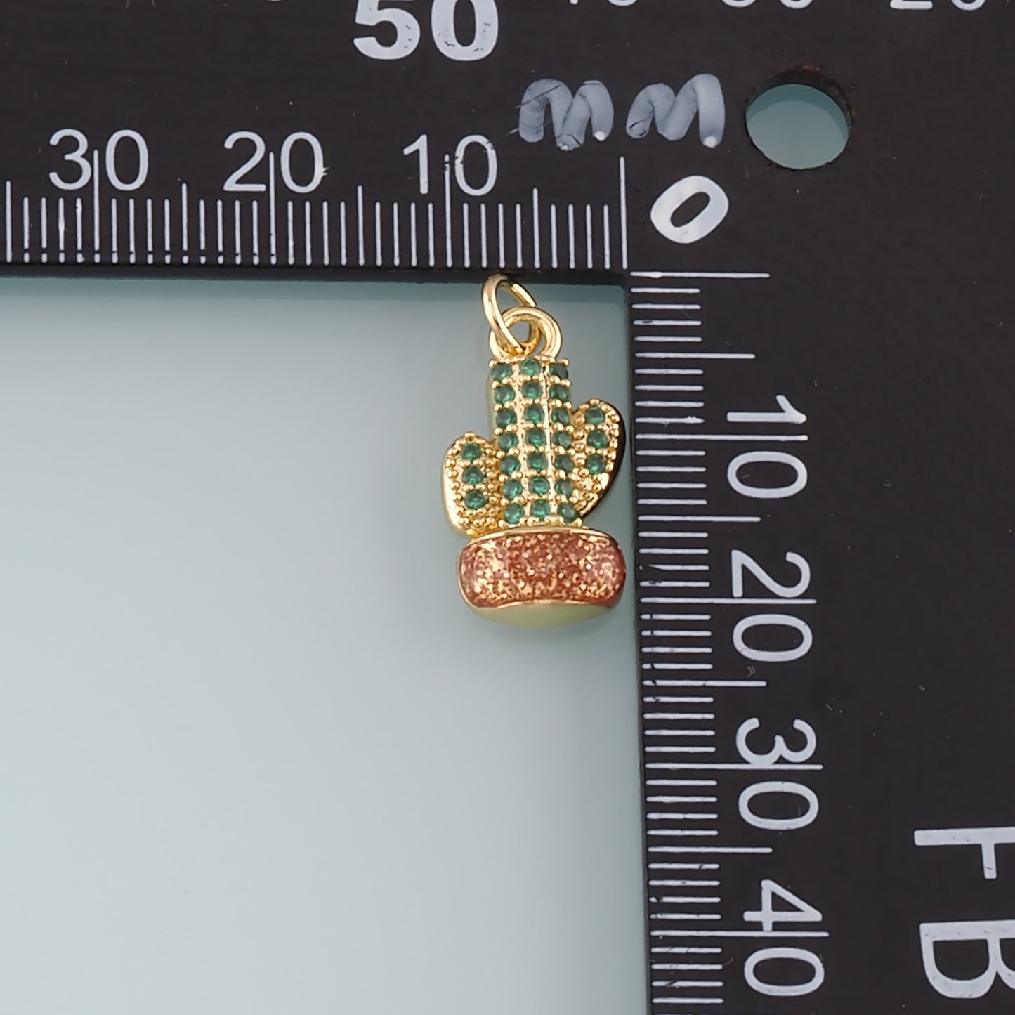 Gold Cactus Charms,18K Gold Filled Cactus Pendant,Enamel Desert Charm Bracelet Necklace for DIY Jewelry Making Supply
