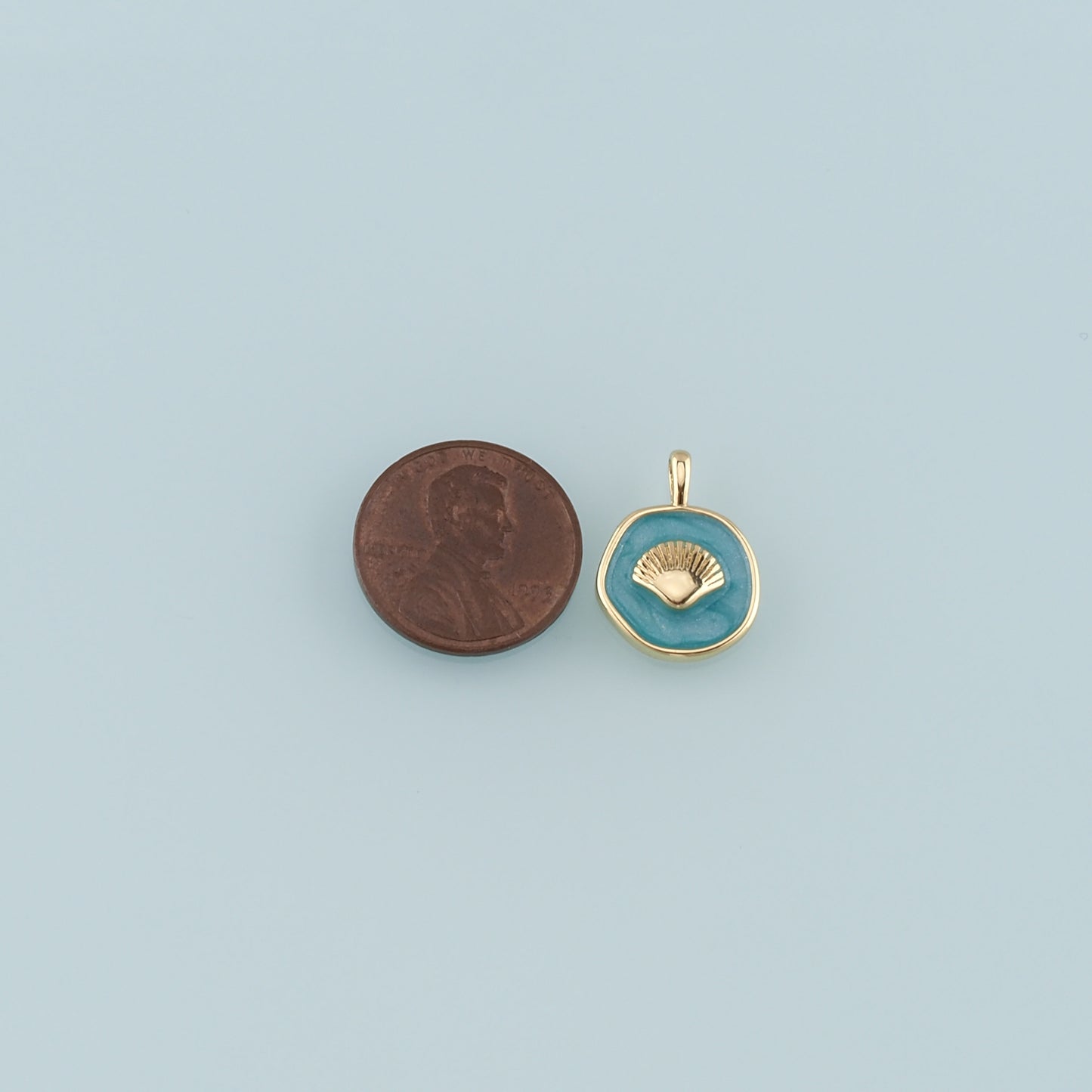 Gold Shell Charms,18K Gold Filled Scallop Pendant,Enamel Conch Shell Charm Bracelet Necklace for DIY Jewelry Making Supply