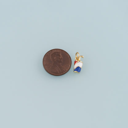 18K Gold Filled Drinks Pendant,Enamel Drinks Charm Bracelet Necklace for DIY Jewelry Making Supply
