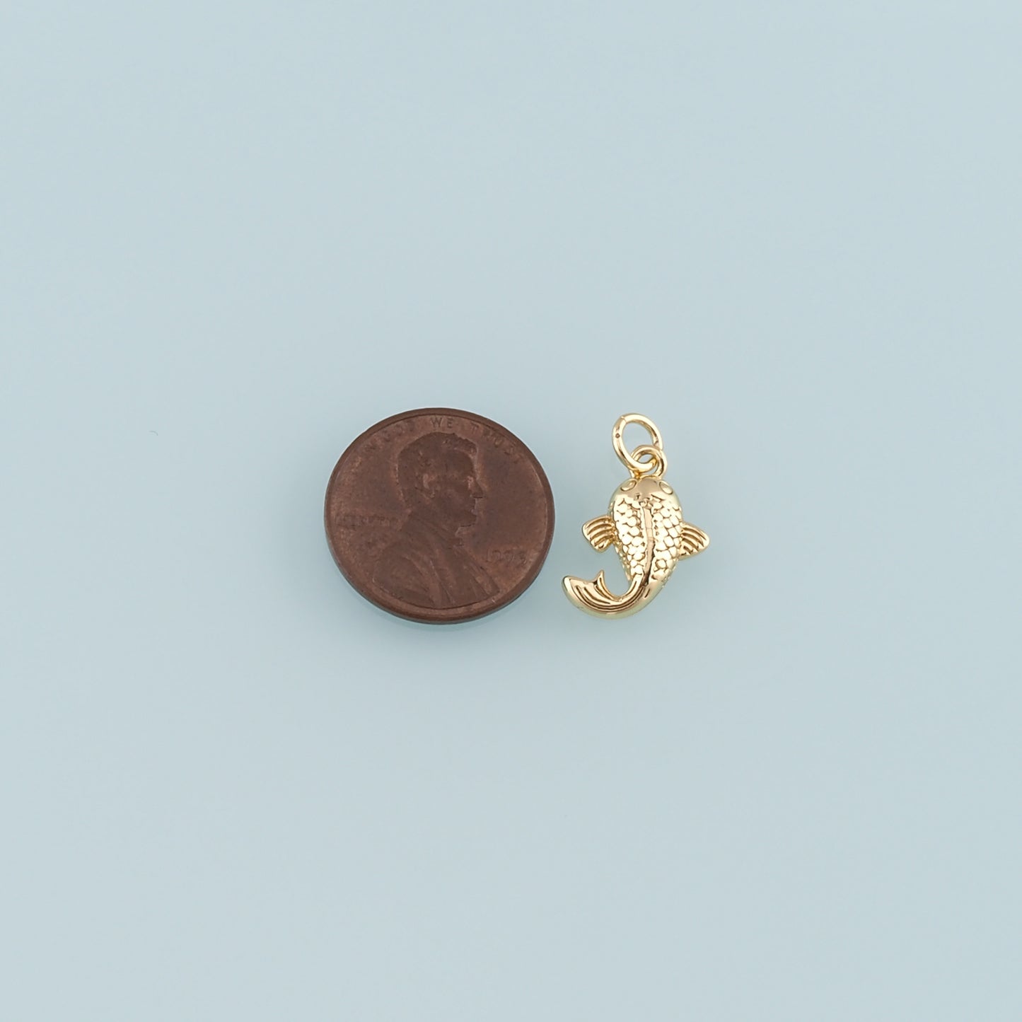 Gold Fish Charms,18K Gold Filled Fish Pendant,Fish Charm Bracelet Necklace for DIY Jewelry Making Supply