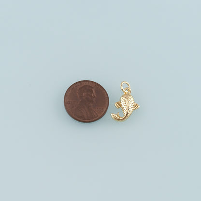 Gold Fish Charms,18K Gold Filled Fish Pendant,Fish Charm Bracelet Necklace for DIY Jewelry Making Supply