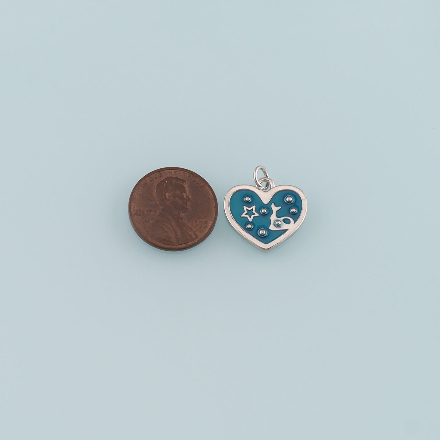 18K Gold Filled Heart Pendant,Enamel Heart Charm Bracelet Necklace for DIY Jewelry Making Supply
