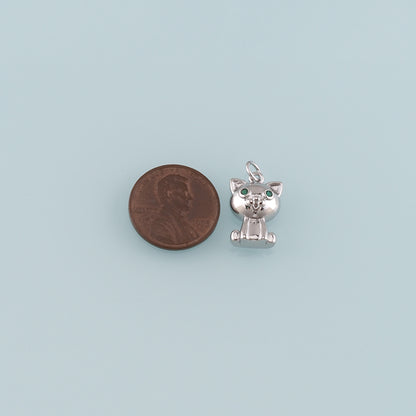 Gold Animal Charms,18K Gold Filled Cat Pendant,Cat Charm Bracelet Necklace for DIY Jewelry Making Supply