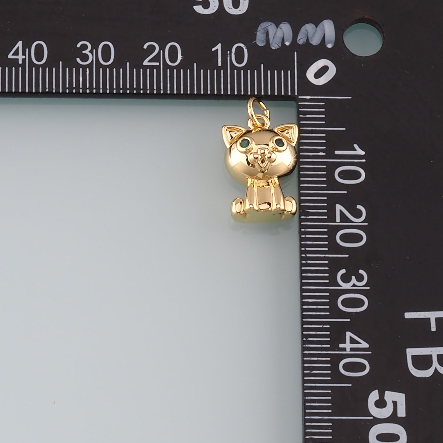 Gold Animal Charms,18K Gold Filled Cat Pendant,Cat Charm Bracelet Necklace for DIY Jewelry Making Supply