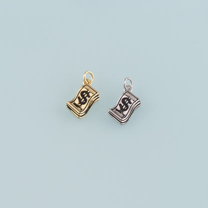 Gold Dollar Charms,18K Gold Filled Money Pendant,Dollar Charm Bracelet Necklace for DIY Jewelry Making Supply
