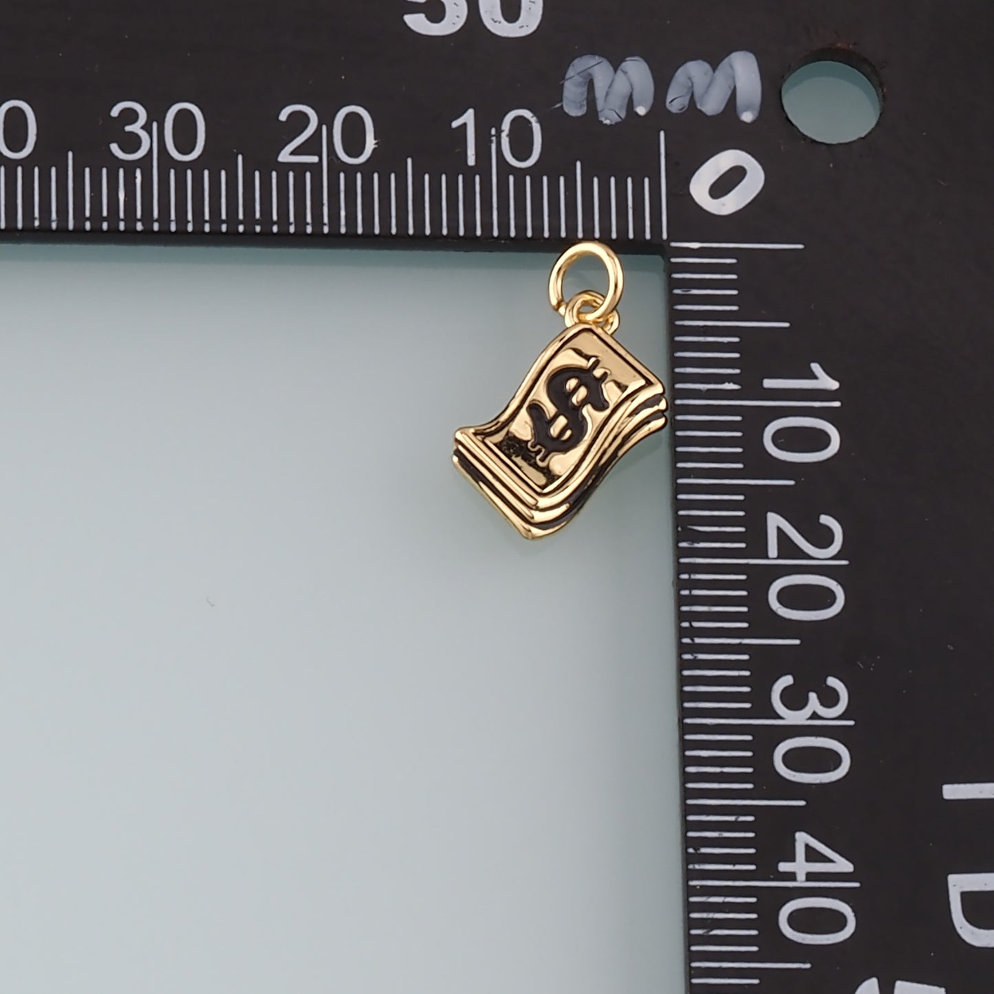 Gold Dollar Charms,18K Gold Filled Money Pendant,Dollar Charm Bracelet Necklace for DIY Jewelry Making Supply