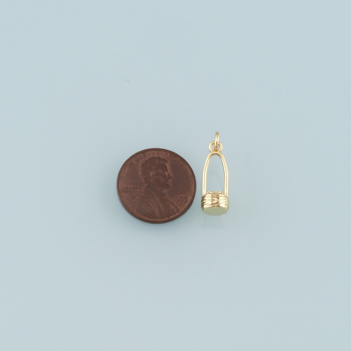 18K Gold Filled Fruit Basket Pendant,Dainty Nantucket Basket Charm Bracelet Necklace for DIY Jewelry Making Supply
