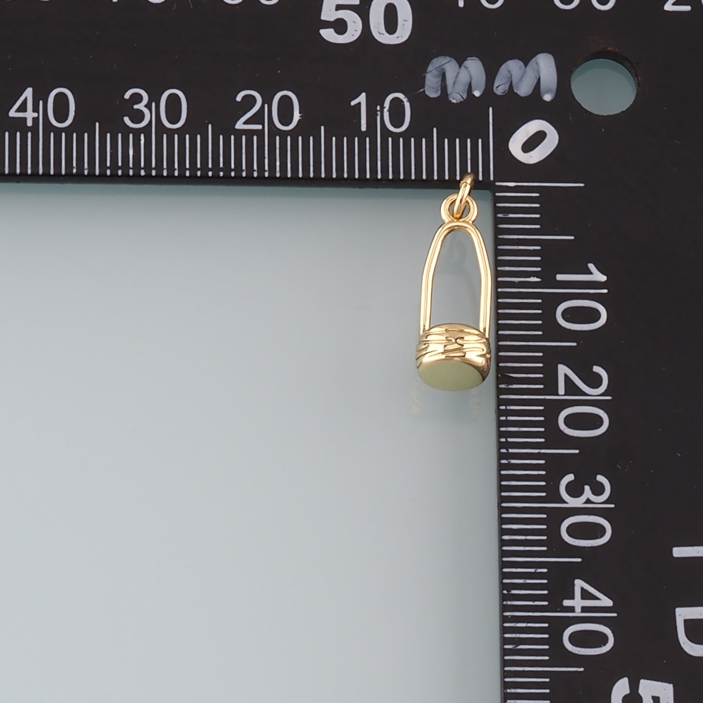18K Gold Filled Fruit Basket Pendant,Dainty Nantucket Basket Charm Bracelet Necklace for DIY Jewelry Making Supply