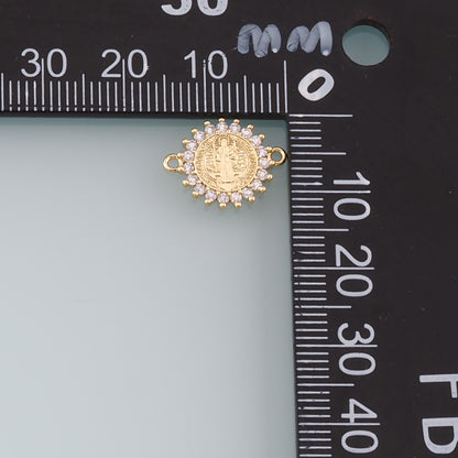18K Gold Filled Benedict Connector,CZ Micro Pave Benedict Charm Bracelet Necklace for DIY Jewelry Making Supply