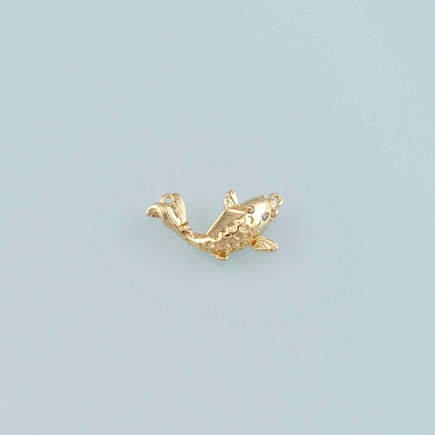 Gold Fish Charms,18K Gold Filled Fish Pendant,Fish Charm Bracelet Necklace for DIY Jewelry Making Supply