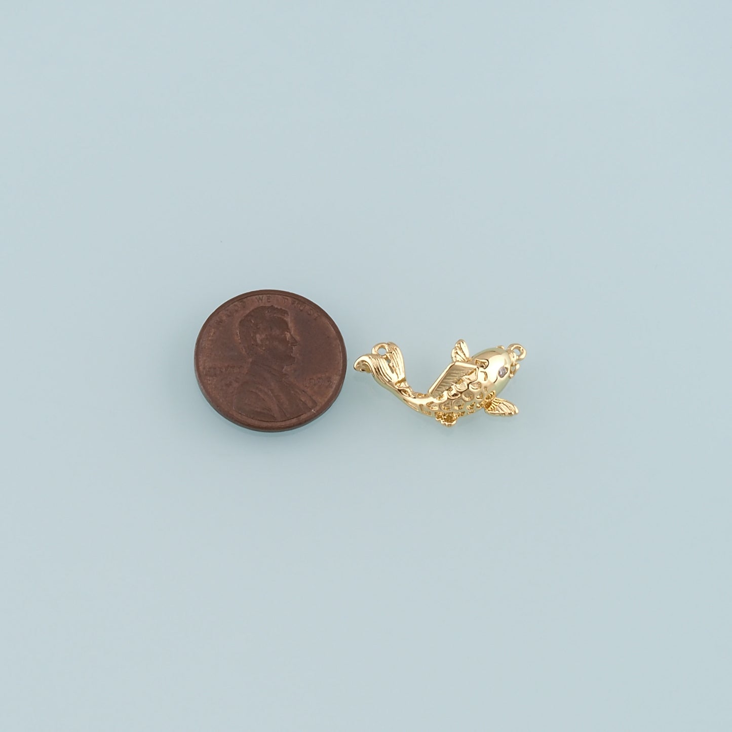 Gold Fish Charms,18K Gold Filled Fish Pendant,Fish Charm Bracelet Necklace for DIY Jewelry Making Supply