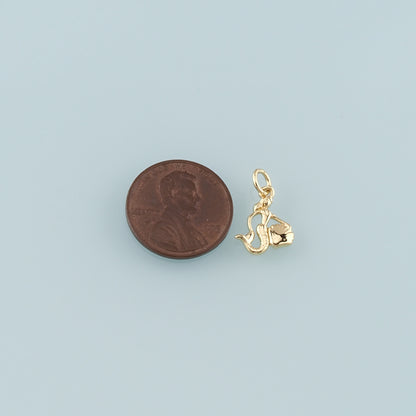 Gold Mermaid Charms,18K Gold Filled Mermaid Pendant,Mermaid Charm Bracelet Necklace for DIY Jewelry Making Supply