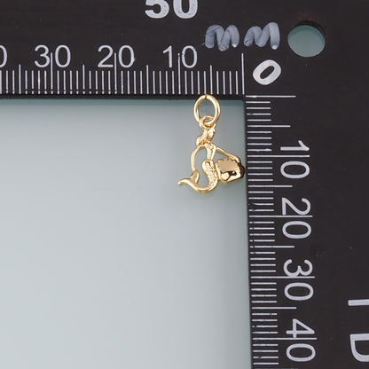 Gold Mermaid Charms,18K Gold Filled Mermaid Pendant,Mermaid Charm Bracelet Necklace for DIY Jewelry Making Supply